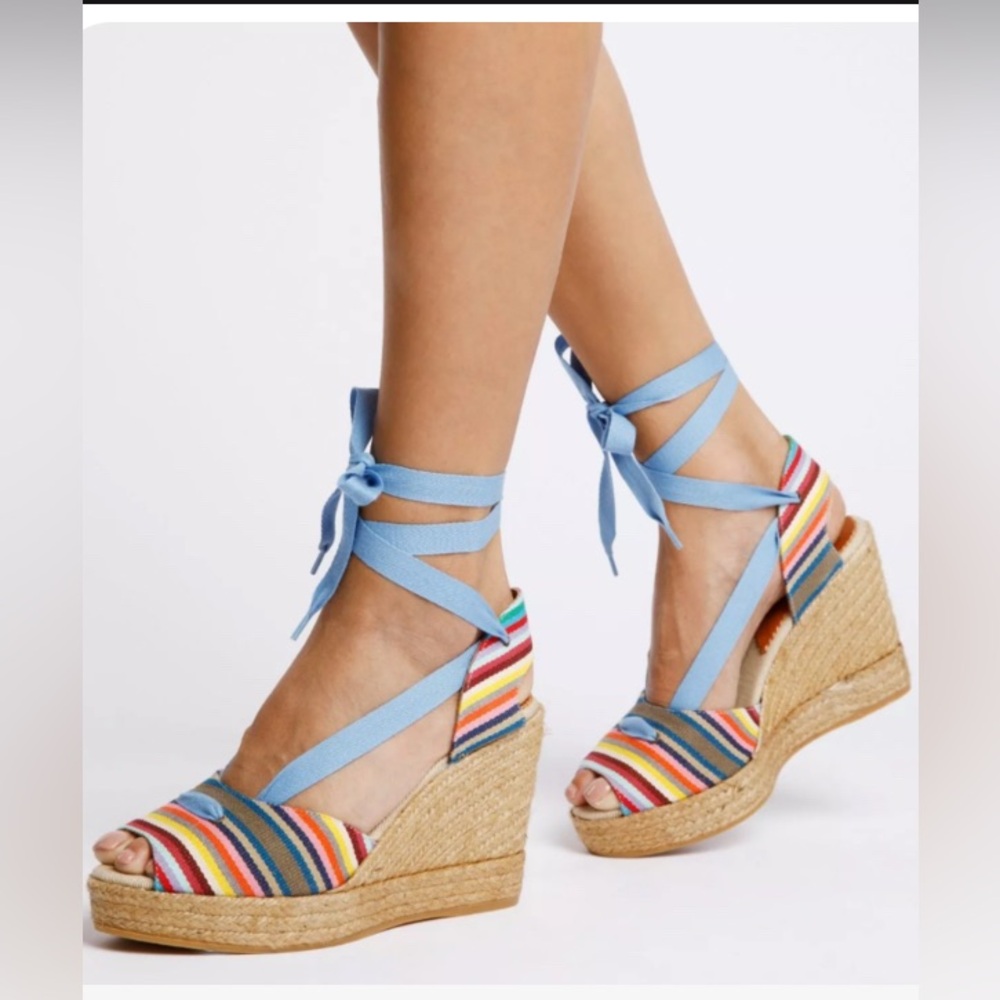PENELOPE CHILVERS High Catalina Picasso Espadrille Multi Stripe Size 37